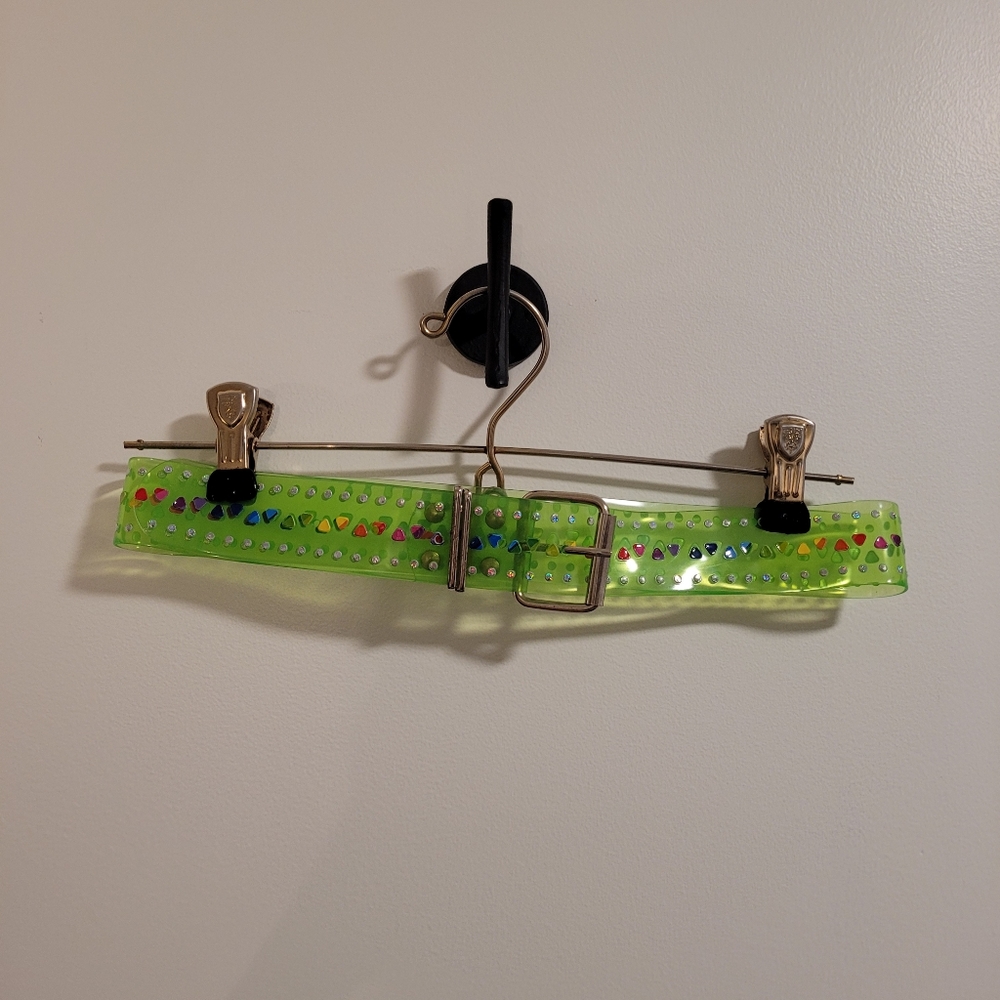 Punk Lime Green Y2K Belt Rainbow